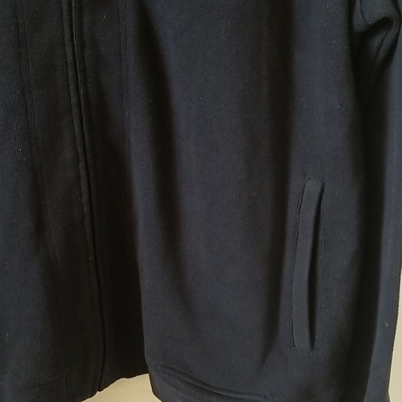 Calvin Klein Full Zip Mock Neck Navy Sweater - Picture 4 of 6